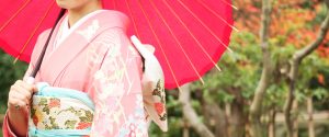 和傘で着物散策